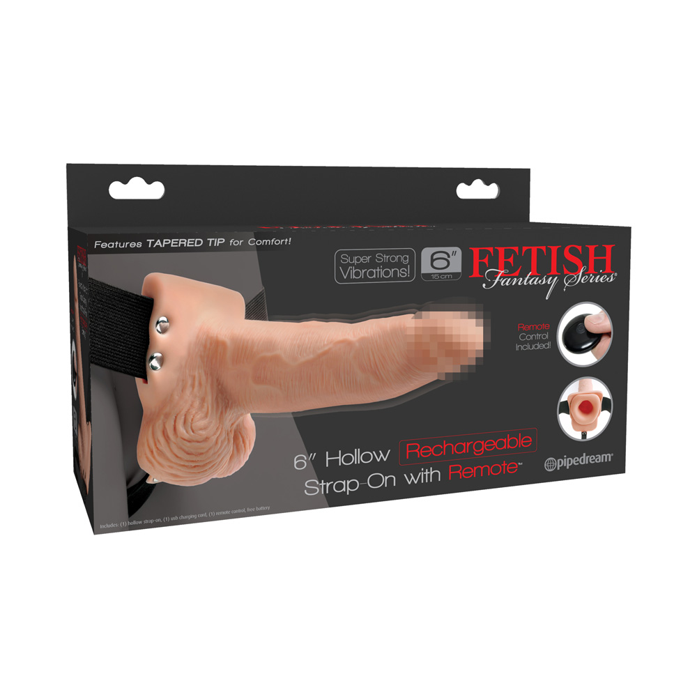 adult loving｜Pipedream Fetish Fantasy 6 Inch Hollow Rechargeable Strap-On Remote