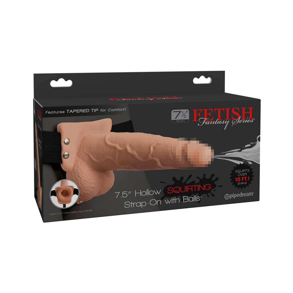 adult loving｜Pipedream Fetish Fantasy 7.5 Inch Hollow Squirting Strap-On with Balls