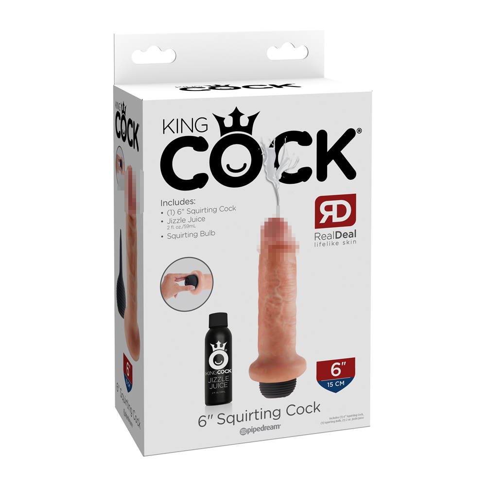 adultloving｜King Cock 6 Inches Squirting Cock with Balls - Light