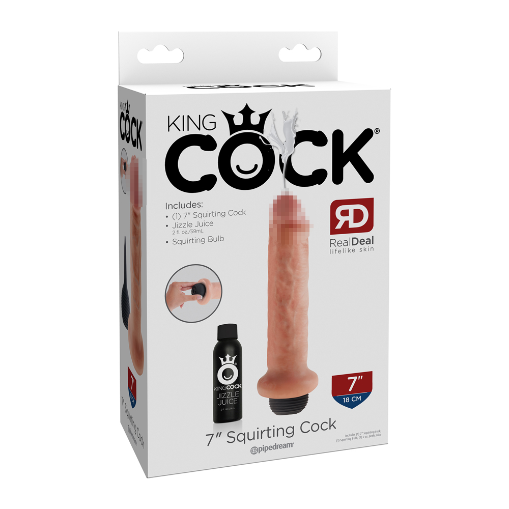 adultloving｜King Cock 7 Inches Squirting Cock with Balls - Light