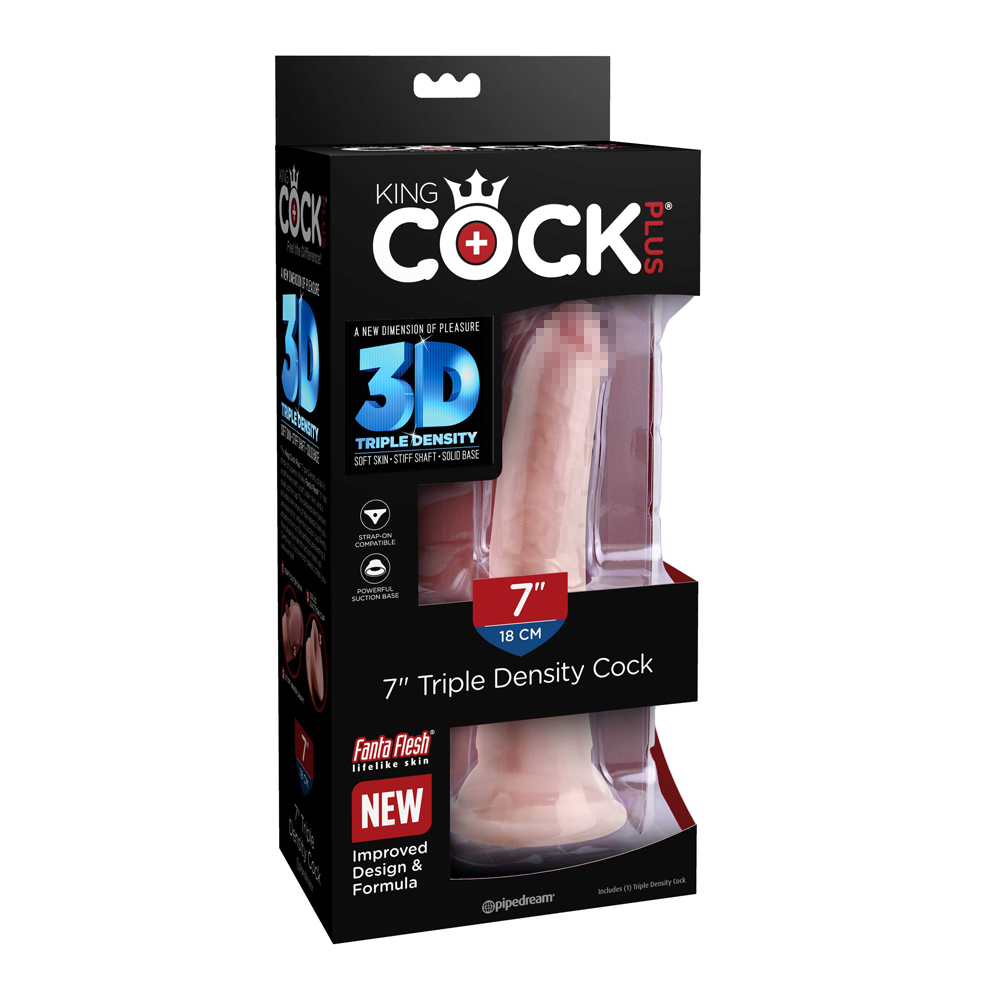 晴趣屋｜King Cock Plus 7吋 3D 肉色仿真陽具