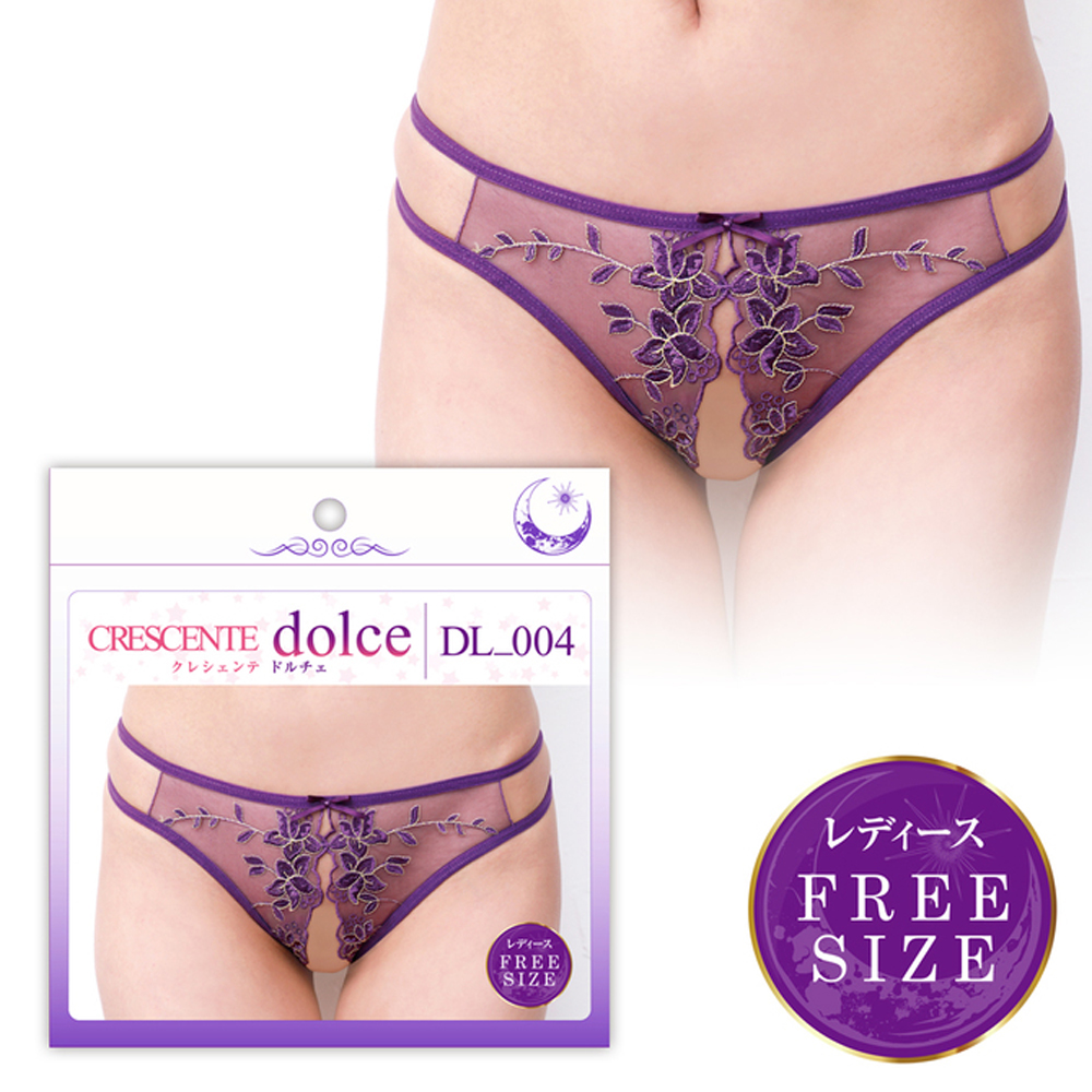 adult loving｜Crescente Dolce 004 Sexy Crotchless T Back Purple