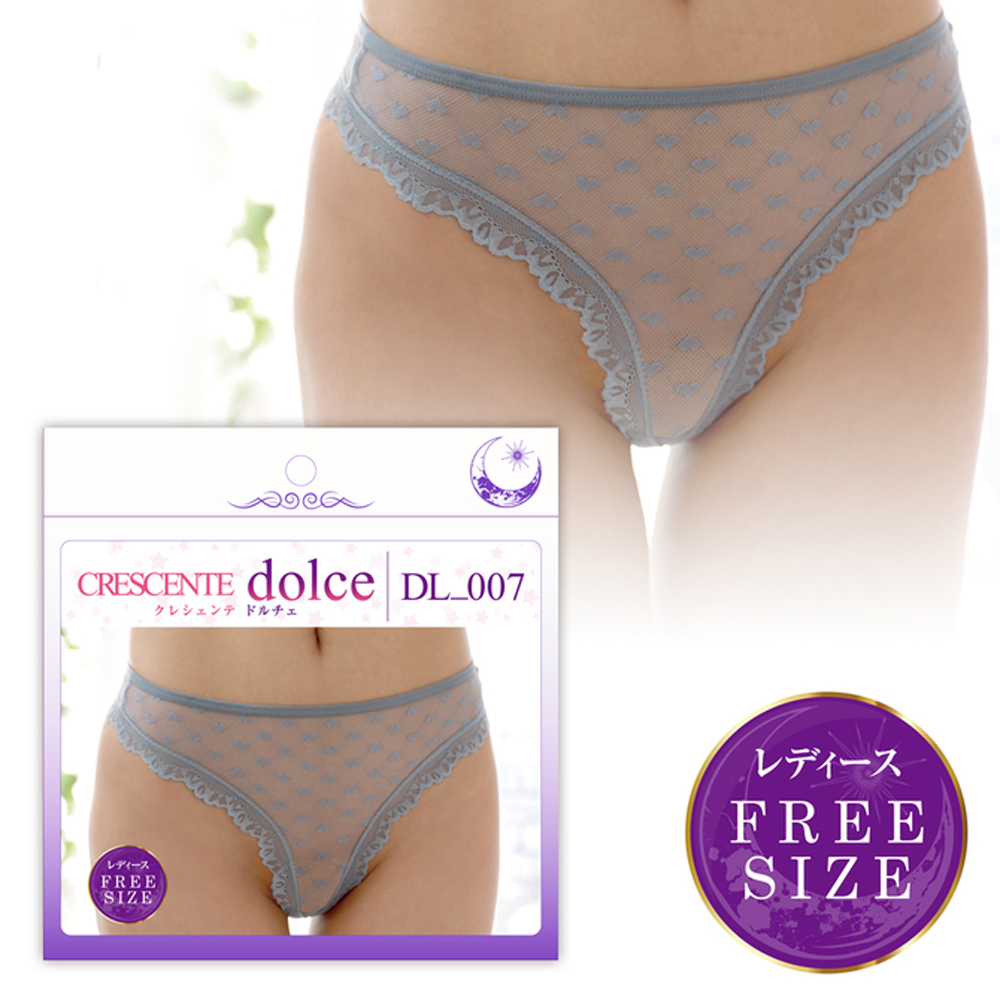 Crescente Dolce DL-007 淺藍色蕾絲邊露臀性感T褲