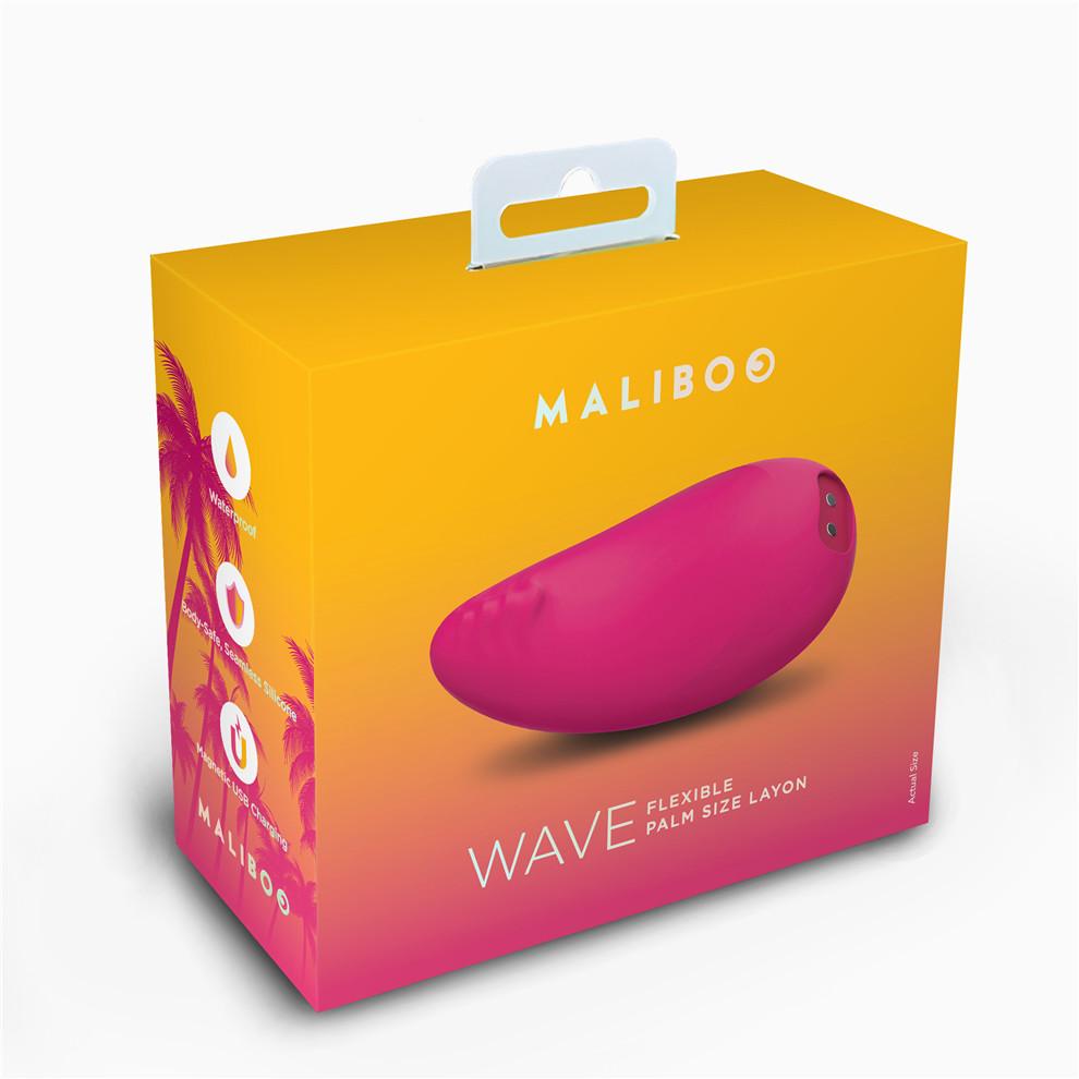 adult loving hk｜Maliboo Wave Rechargeable Silicone Palm Size Vibrator Hot Pink