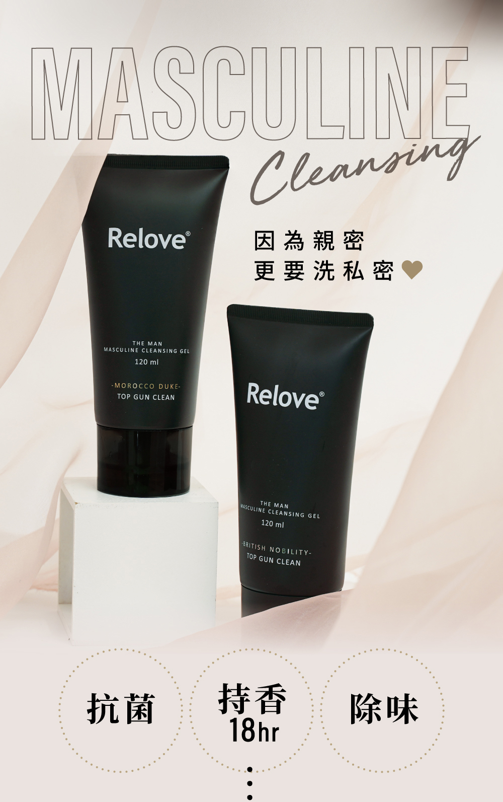 Relove 男性專用私密潔淨凝露 溫感 摩洛哥公爵 - 晴趣屋