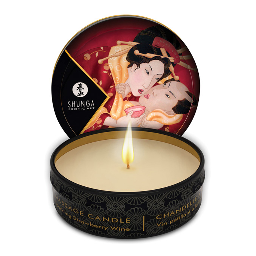 adult loving｜Shunga Mini Massage Candle - 1 oz Strawberry Wine