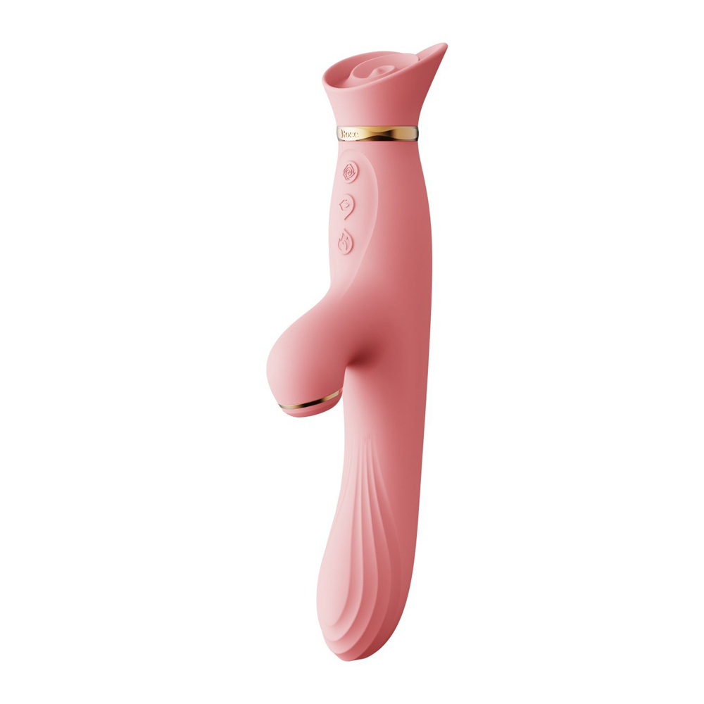 晴趣屋｜Rose Rabbit Vibrator 加溫吸吮震動棒 - 粉紅色