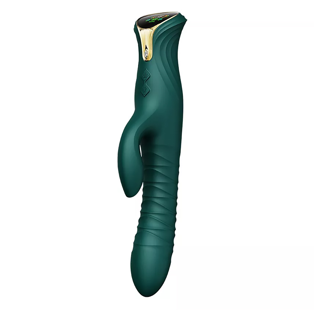 Zalo Mose Thrusting Rabbit Vibrator Green - Adult Loving