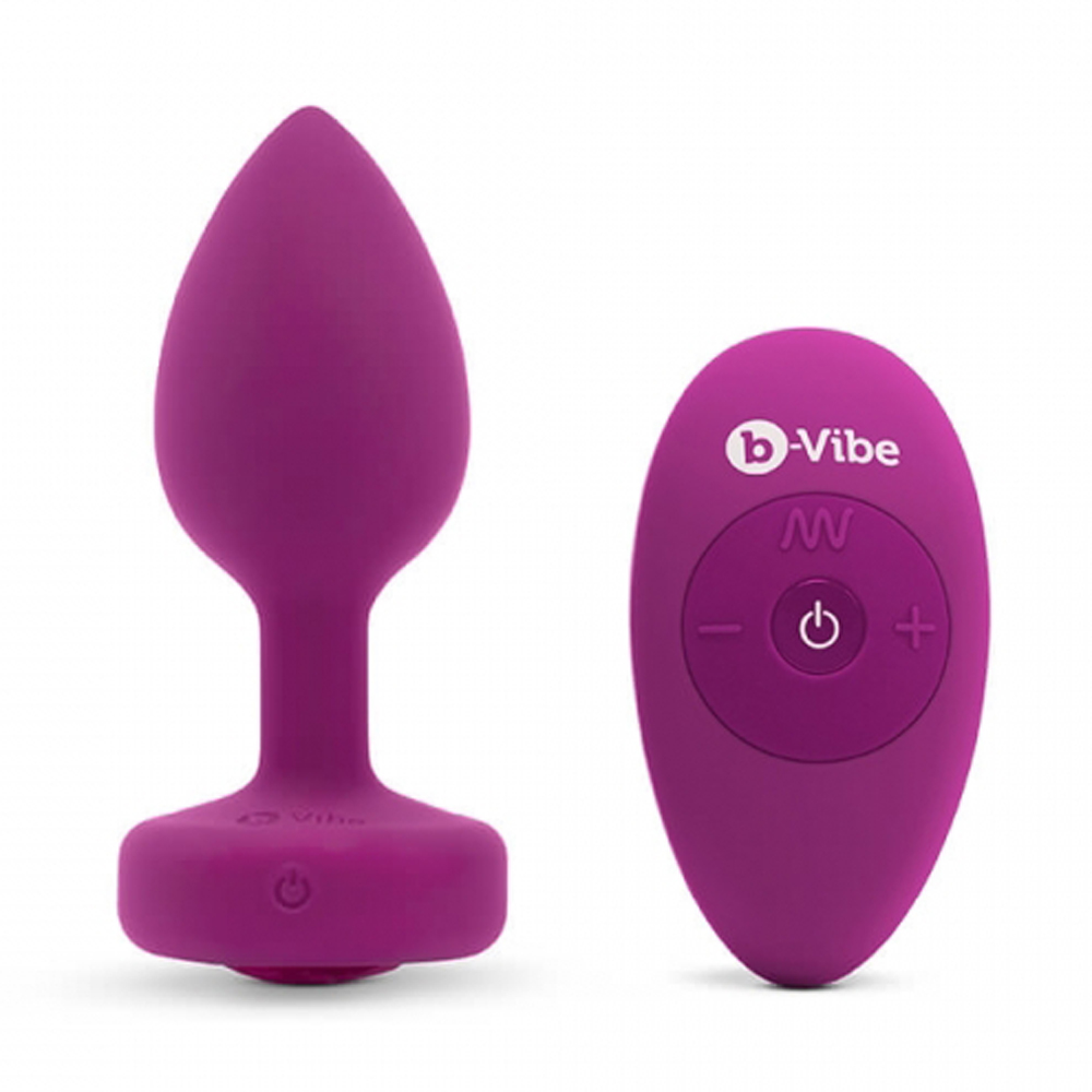 b-vibe Vibrating Jewel Plug S-M Size Red