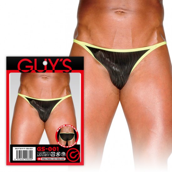 A-ONE GUYS GS-001 Striped Thong in Yellow and Black