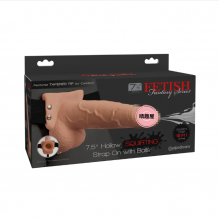 Fetish Fantasy 7.5 Inch Hollow Squirting Strap-On with Balls