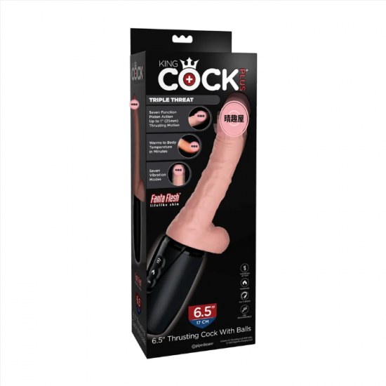 King Cock Plus 6.5 Inches Thrusting Cock with Balls