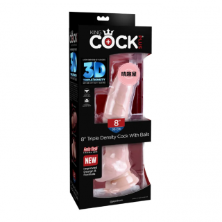 King Cock Plus 8吋 3D 肉色仿真陽具陰囊 King Cock Plus 8吋 3D 肉色仿真陽具陰囊