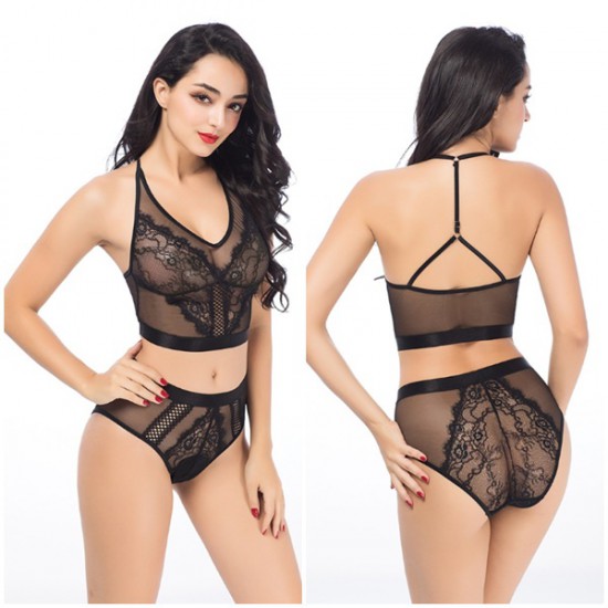 High Waist Lace Bra Set