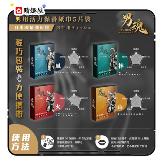 Nan Hun Men's Vitality Moisturizing Wipes Wind Quick Delay Nan Hun Men's Vitality Moisturizing Wipes Wind Quick Delay