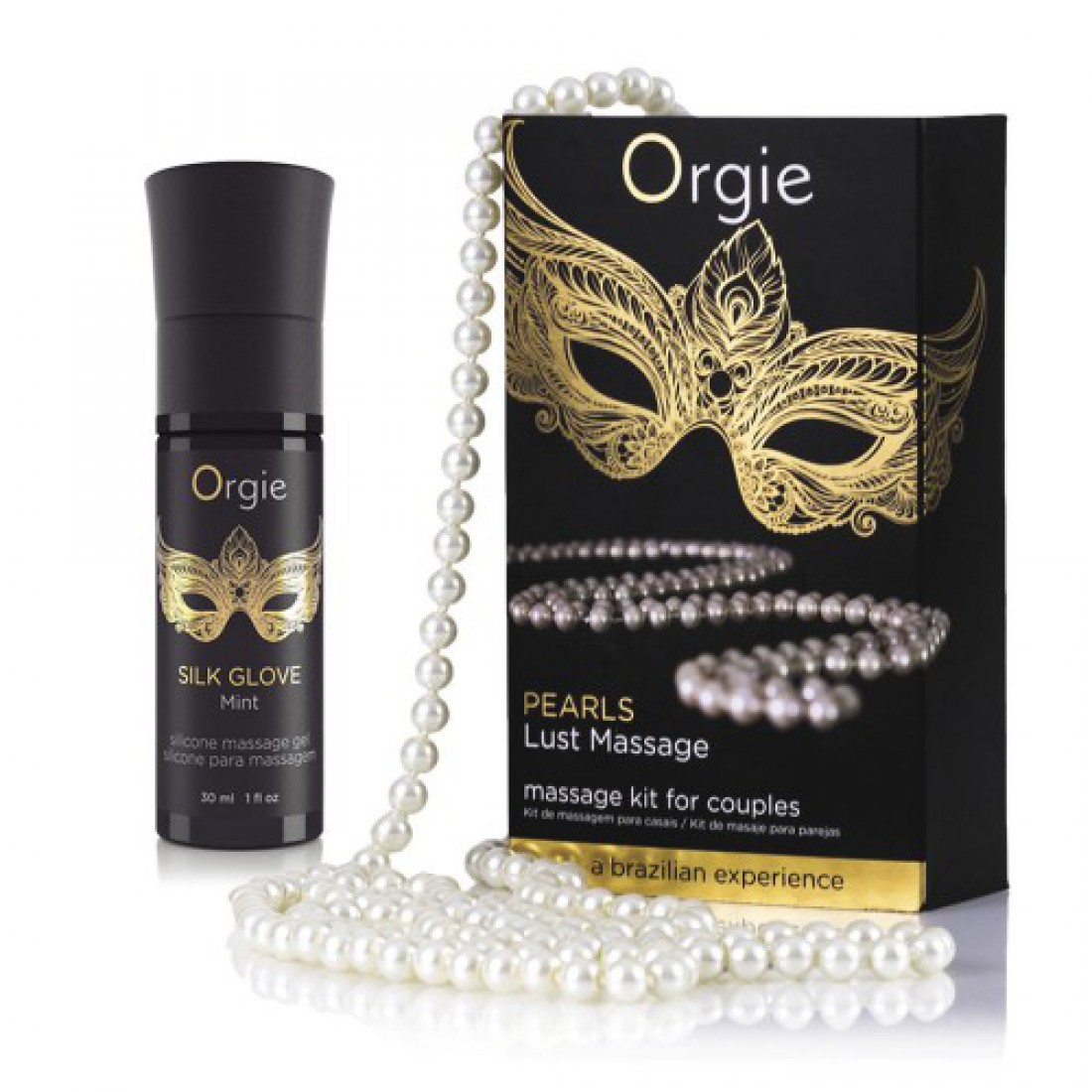 Комплект для эротического массажа Orgie Pear Lust Massage (силиконовый массажный гель + жемчужное ожерелье), 30 мл 0T-00016120 - Orgie - Возбуждающие смазки, гели и лубриканты - Купить