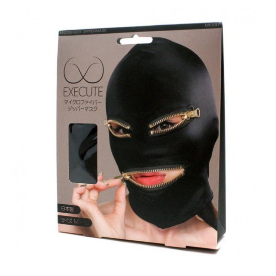 Execute Microfiber Eyes and Mouth Open Zipper Mask