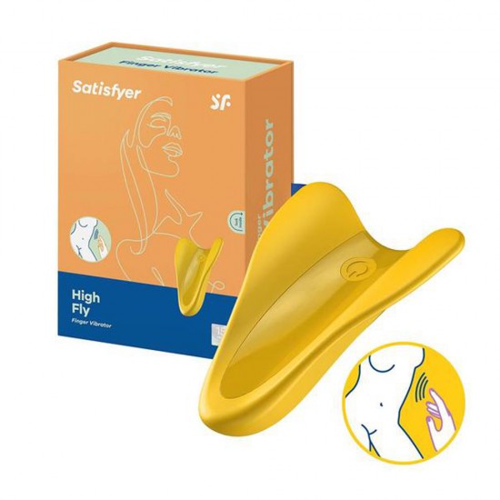 Satisfyer High Fly Finger Vibrator Yellow Satisfyer High Fly Finger Vibrator Yellow