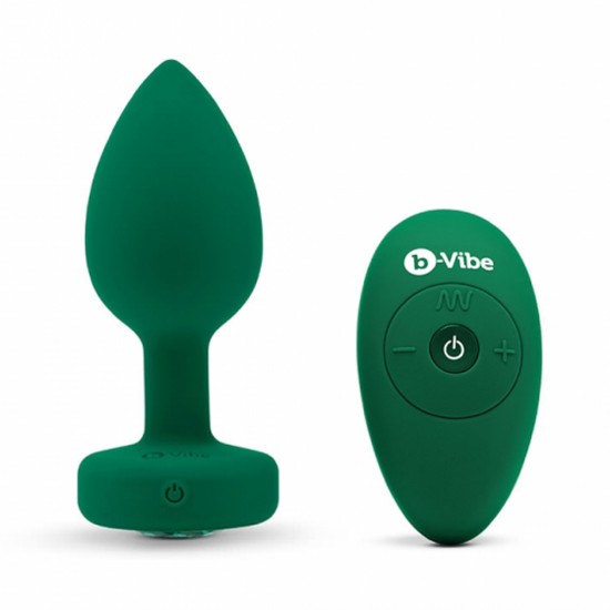 b-vibe Vibrating Jewel Plug M-L Size Green