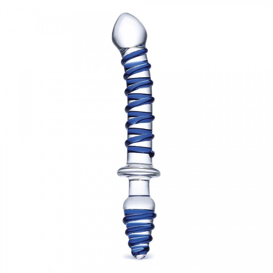 Glas 10 Inch Mr. Swirly Double Ended Glass Dildo and Butt Plug