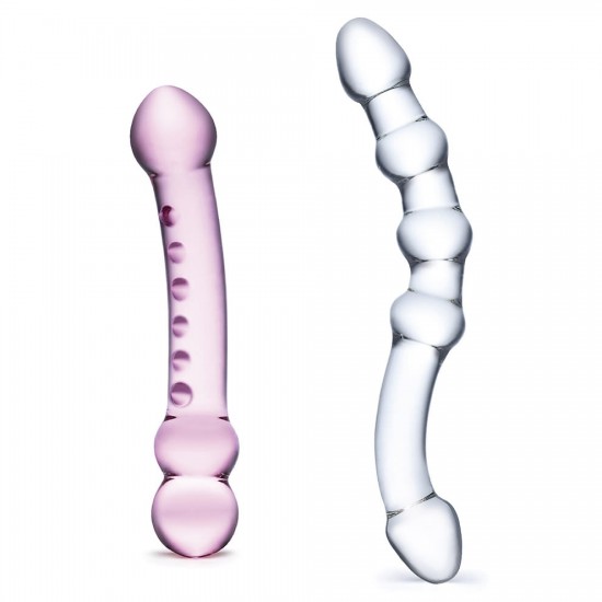 Glas 2pcs Double Pleasure Glass Dildo Set