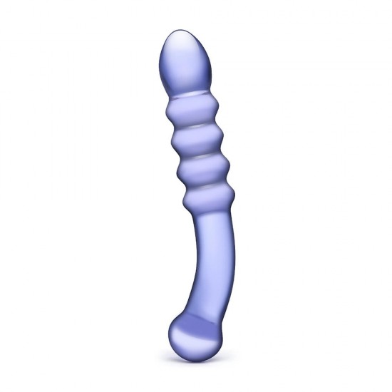 Glas Purple Rain Ribbed Dildo Glas Purple Rain Ribbed Dildo