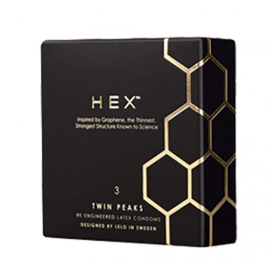 LELO HEX Twin Peaks Latex Condom 3pcs LELO HEX Twin Peaks Latex Condom 3pcs