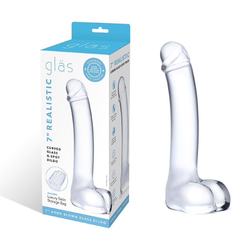 adult loving｜Glas 7 Inch Realistic Curved Glass G-Spot Dildo